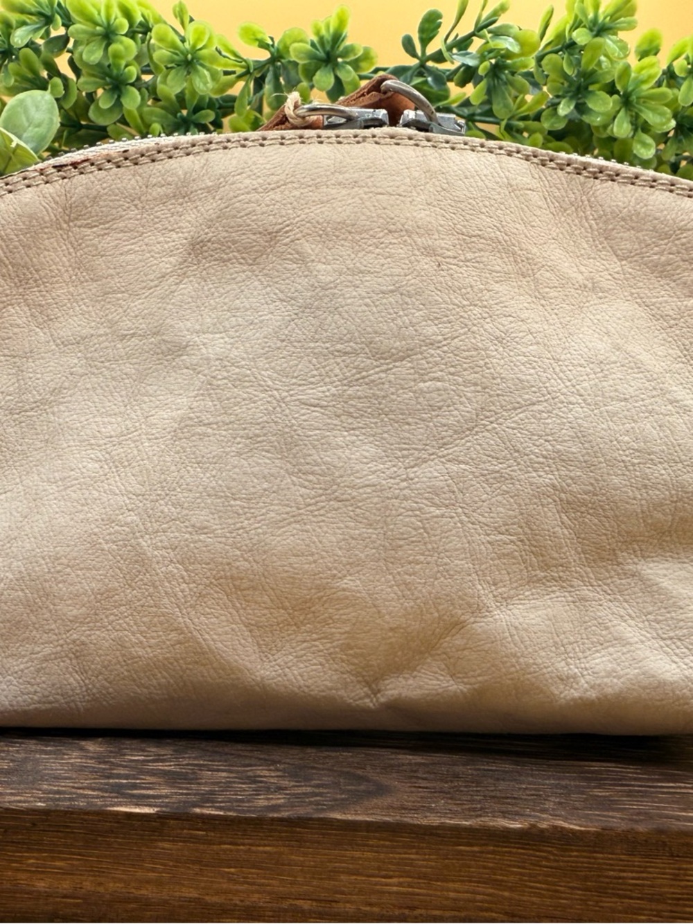 UASHMAMA Italy Washable Paper Zip Pouch Cream Cosmetic Bag 8x5 Minimalist -read - Picture 4 of 8